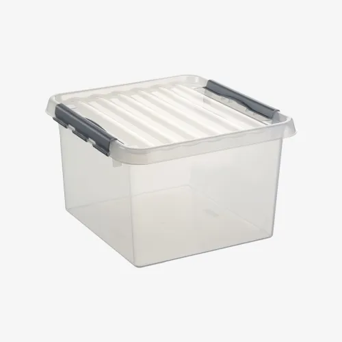 Caixa Quadrada com Rodas FAPLANA 26 L Transparente
